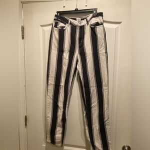 Urban Outfitters BDG Black and White striped High Rise Mom Jeans W28